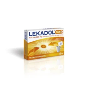 Lekadol Plus C 500mg/300mg, zrnca za peroralno raztopino, 10 vrečk