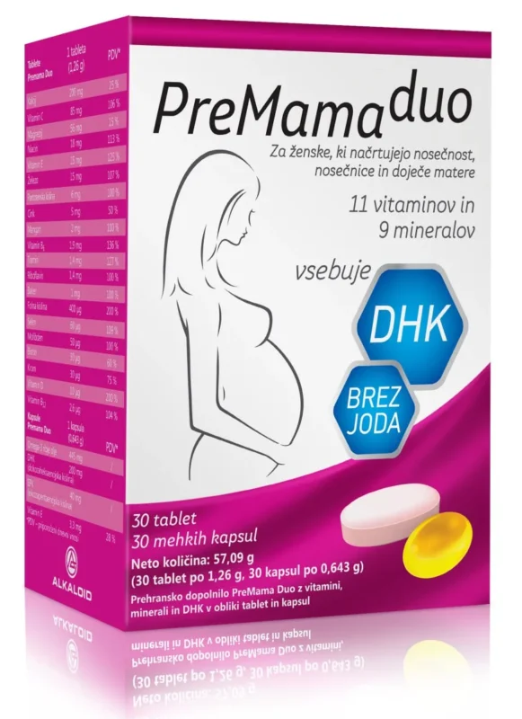 Premama Duo, tablete in kapsule (30 tablet + 30 kapsul)