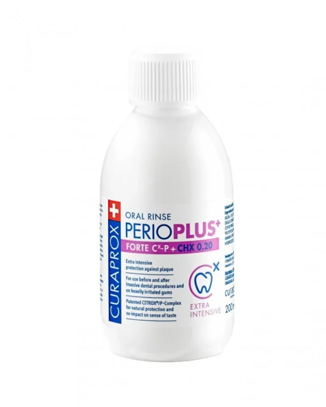 Curaprox Perio Plus+ Forte, ustna voda s klorheksidinom, 200 ml