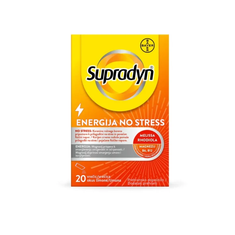 Supradyn Energija NO STRESS, 20 vrečic, z okusom limone