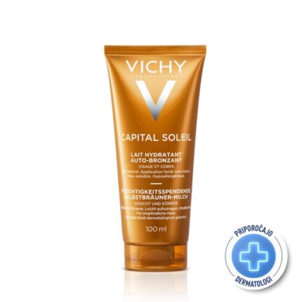 VICHY CAPITAL SOLEIL Vlažilno mleko za samoporjavitev, obraz in telo, 100 ml
