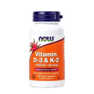 Now Vitamin D-3 & K-2 1000 IE / 45 µg, 120 veg. kapsul