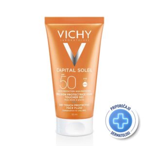 VICHY CAPITAL SOLEIL DRY TOUCH Fluid za obraz za mešano do mastno občutljivo kožo obraza SPF50, 50 ml