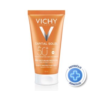VICHY CAPITAL SOLEIL Žametna krema za zaščito pred soncem za boljši videz kože SPF50+, 50 ml