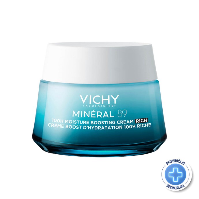VICHY MINÉRAL 89 Krema za 100-urno intenzivno vlaženje bogata tekstura - suha do zelo suha koža, 50 ml