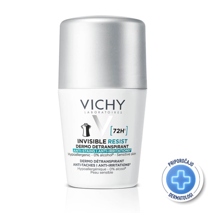 Vichy Invisible resist 72h* - Dermo Detranspirant - Proti madežem in razdraženosti,50 ml