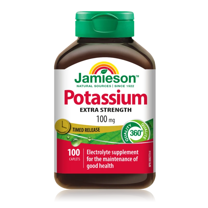 Jamieson Premium Kalij 100 mg, 100 tablet s podaljšanim sproščanjem, s sladilom