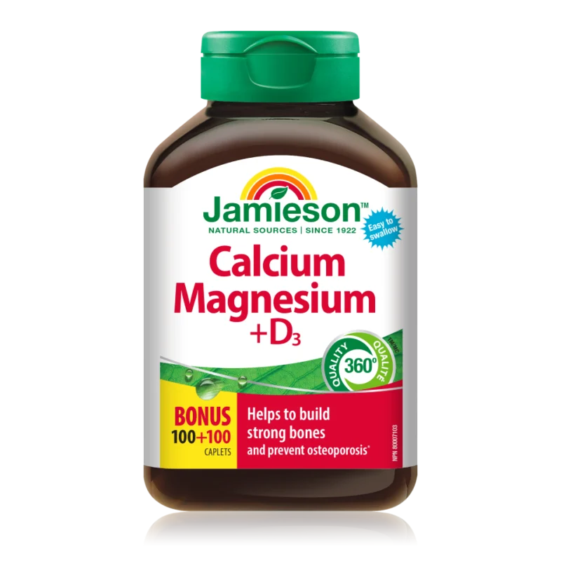 Jamieson Kalcij, Magnezij in Vitamin D3, 200 tablet