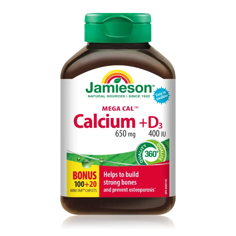 Jamieson Kalcijev citrat in Vitamin D3, 120 tablet
