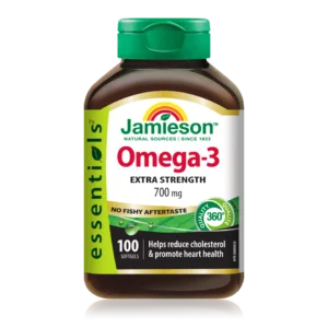 Jamieson Omega-3 Ekstra moč brez priokusa po ribah, 100 kapsul