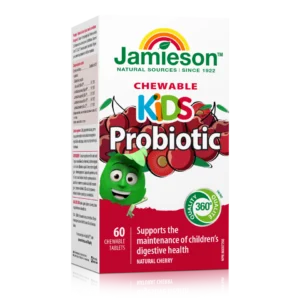 Jamieson Flora biotik za otroke, 60 žvečljivih tablet z okusom češnje, s sladilom