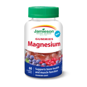 Jamieson Magnezij 20 mg, 60 žvečljivih bonbonov, s sladili in sladkorji