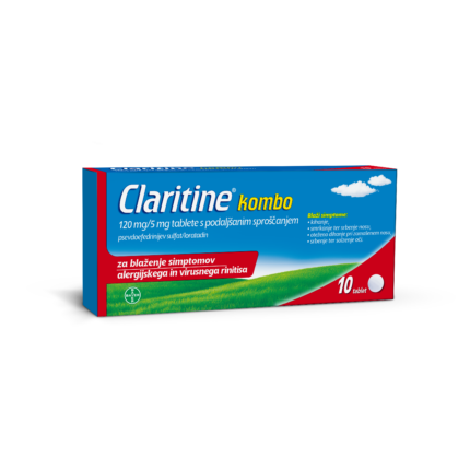 Claritine kombo 120mg/5 mg, 10 filmsko obloženih tablet