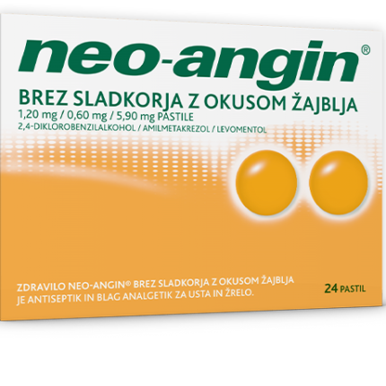 NEO ANGIN ŽAJBELJ PASTNeo-angin brez sladkorja z okusom žajblja 1,20 mg/0,60 mg/5,90 mg pastile, 24 pastilILE BS 24X