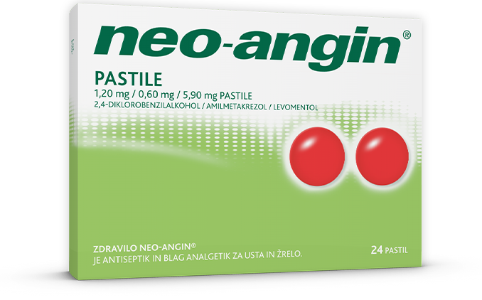 Neo-angin 1,20 mg/0,60 mg/5,90 mg pastile, 24 pastil Neo-angin 1,20 mg/0,60 mg/5,90 mg pastile, 24 pastil